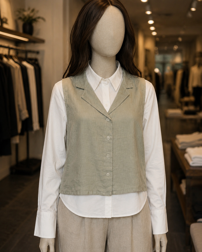 alt="ست شومیز نخی و وست لینن زنانه H&M کد 057