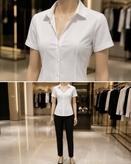 alt="شومیز سفید زنانه نخی H&M کد 058"