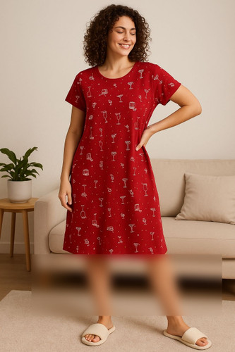 alt="تونیک فانتزی زنانه H&M مدل یقه گرد تا روی زانو کد 043"